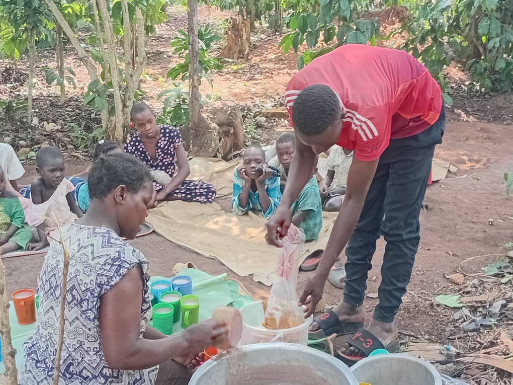 Preparing food for the children